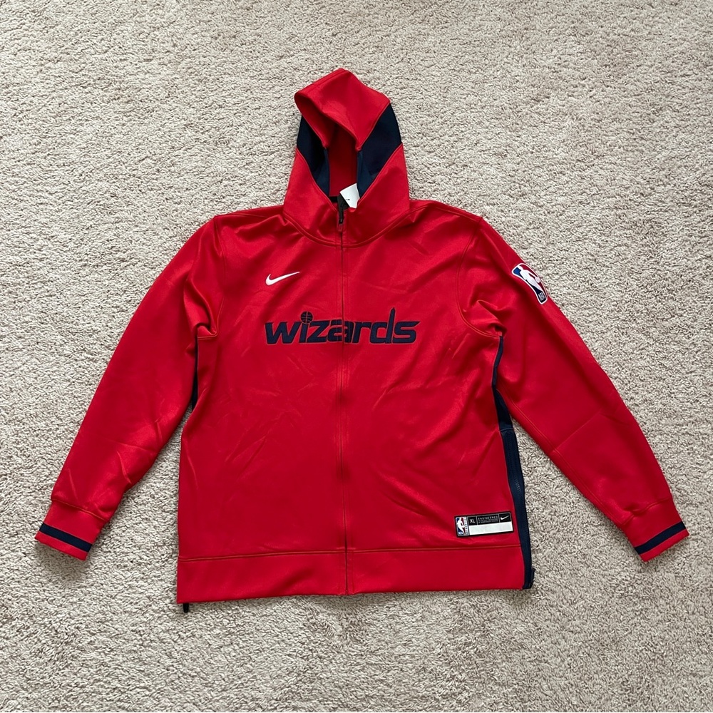 Nike x NBA Washington Wizards Showtime Full-Zip Hoodie Red Basketball Size XL
